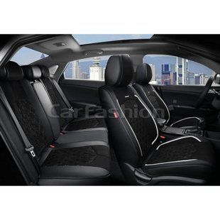 Чехлы на сиденья DIAMOND 5D, CarFashion, комплект, черный/серый DIAMOND-27029 фото