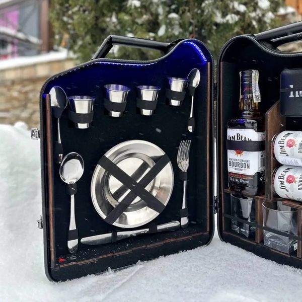 Каністра-бар 20л з посудом, чорний міні бар, подарунок куму, брату, другу HOR025 фото