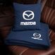Подушка та плед в автомобіль з логотипом Mazda, флісовий набір FLISET-MAZDA-BLK-WHI фото 2