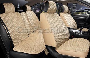 Накидки на сиденья в машину SOTA, CarFashion, комплект, бежевый/бежевый KSOTA04 фото
