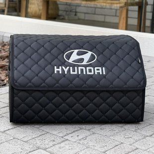Органайзер в багажник с вышивкой Hyundai, черный, 50 см, автомобильный органайзер в авто ORG50-HYUNDAI-01 фото