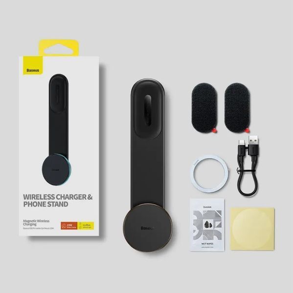 Тримач для телефона в автомобіль MagSafe Baseus C02 Pro Magnetic Wireless Charging C40156000111-00 фото