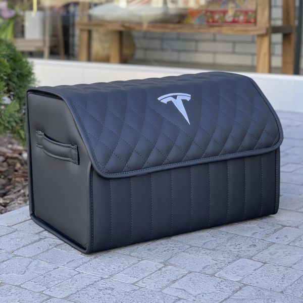 Органайзер в багажник авто Premium Timeless з логотипом Tesla, розмір М 50 см, чорний 00021119 фото