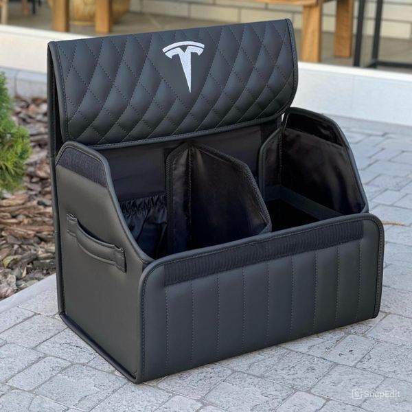 Органайзер в багажник авто Premium Timeless з логотипом Tesla, розмір М 50 см, чорний 00021119 фото