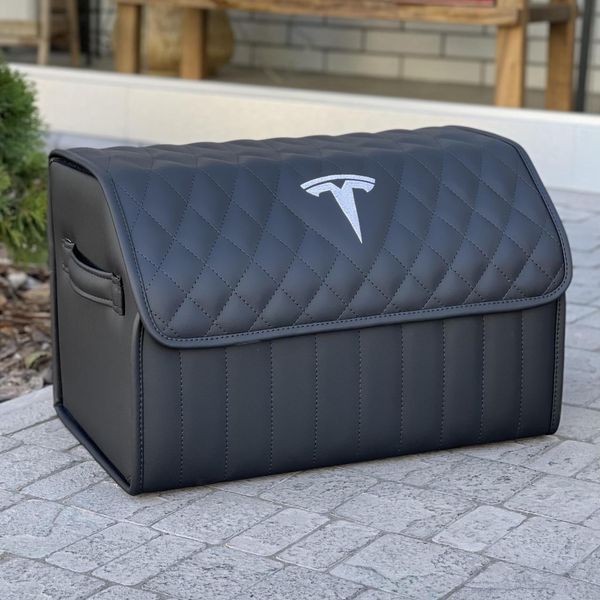 Органайзер в багажник авто Premium Timeless з логотипом Tesla, розмір М 50 см, чорний 00021119 фото