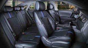 Чохли на сидіння SECTOR 3D, CarFashion, комплект, чорний/синій 000006299 фото