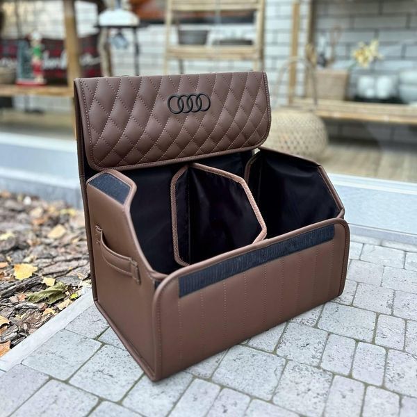 Органайзер в багажник авто Premium Timeless с логотипом BMW, размер М 50 см, коричневый 000006763 фото