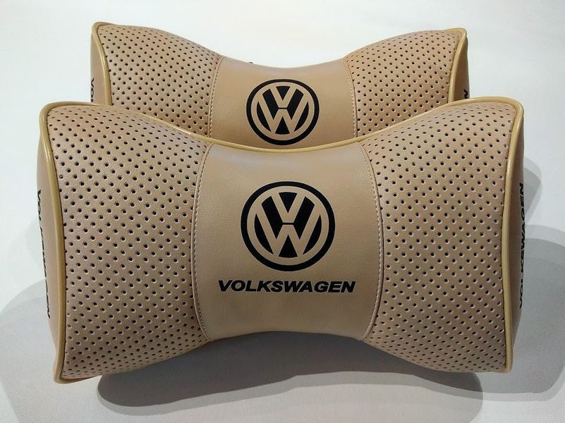 Подушка в машину на подголовник VOLKSWAGEN (Фольцваген), бежевый, 1 шт ORTG-VOLKSWAGEN-BEI фото
