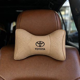 Подушка на підголівник в авто з логотипом Toyota бежева 1 шт ORTG-TOYOTA-BEI фото