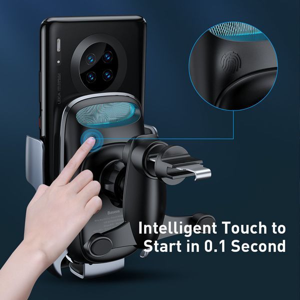 Тримач для телефона в автомобіль BASEUS Milky Way Electric Bracket Wireless Charger (15W) (WXHW02-01) WXHW02-01 фото