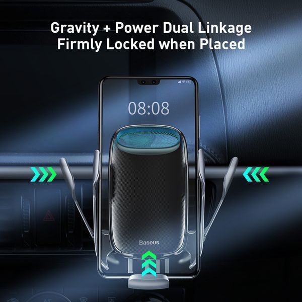 Тримач для телефона в автомобіль BASEUS Milky Way Electric Bracket Wireless Charger (15W) (WXHW02-01) WXHW02-01 фото