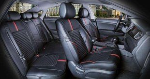 Чохли на сидіння SECTOR 3D, CarFashion, комплект, чорний/червоний 22277 фото