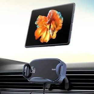 Тримач для телефона в автомобіль Baseus LightChaser Series Triple-Coil Wireless Charging Electric Car Mount 000005699 фото