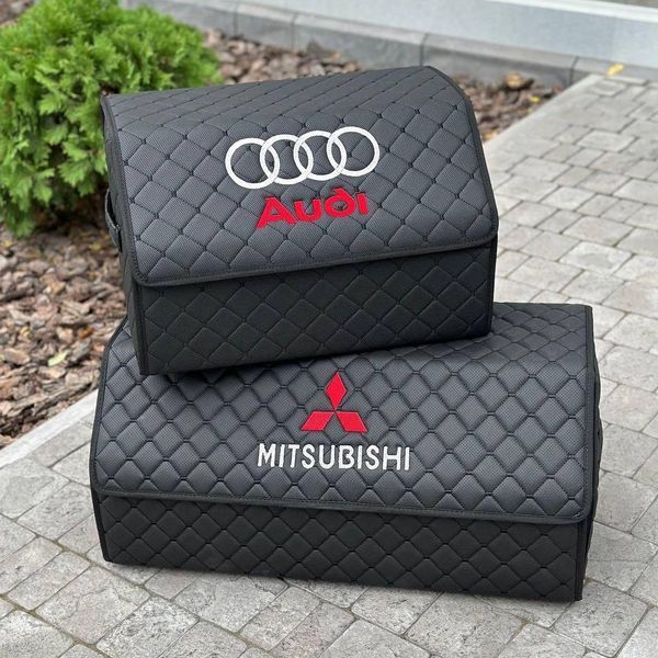Органайзер у багажник з вишивкою Mitsubishi, чорний, 65 см, автомобільний органайзер в авто ORG65-MITSUBISHI-02 фото