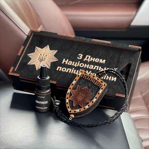 Подарочный набор автомобильный ароматизатор в машину Национальная полиция Украины 00022260 фото