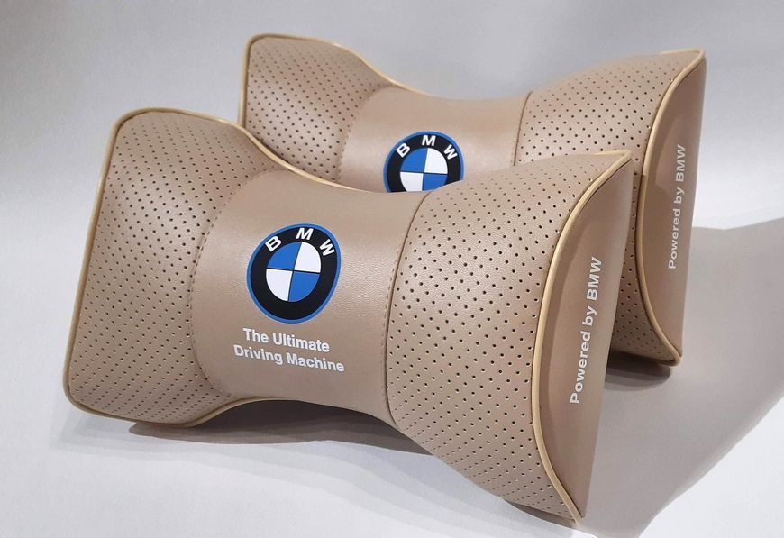 Подушка в машину на подголовник BMW (БМВ) бежевый, 1 шт ORTG-BMW-BEI фото