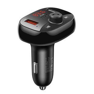 Адаптер автомобільний USAMS with Bluetooth FM Digital Display US-CC143 C25 |2USB/1Type-C, 3A/50W, QC/PD, TF| US-CC143 C25 фото
