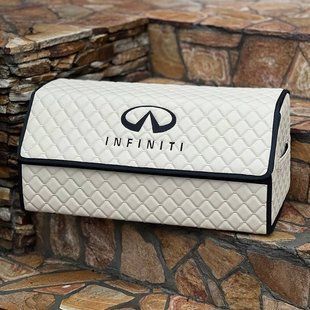 Органайзер в багажник с вышивкой Infiniti, бежевый, 65 см, автомобильный органайзер в авто ORG65-INFINITY-02 фото