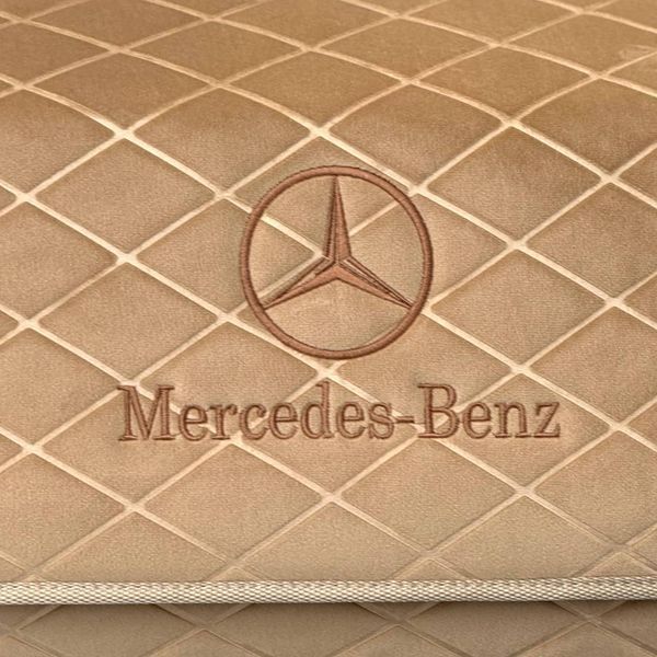Органайзер у багажник з вишивкою Mercedes-Benz з велюру, коричневий 50 см, автомобільний органайзер в авто 200041870 фото