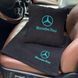 Подушка и плед в машину с логотипом авто Mercedes, черный с оранжевой ниткой 00021454 фото 3