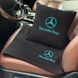 Подушка и плед в машину с логотипом авто Mercedes, черный с оранжевой ниткой 00021454 фото 4