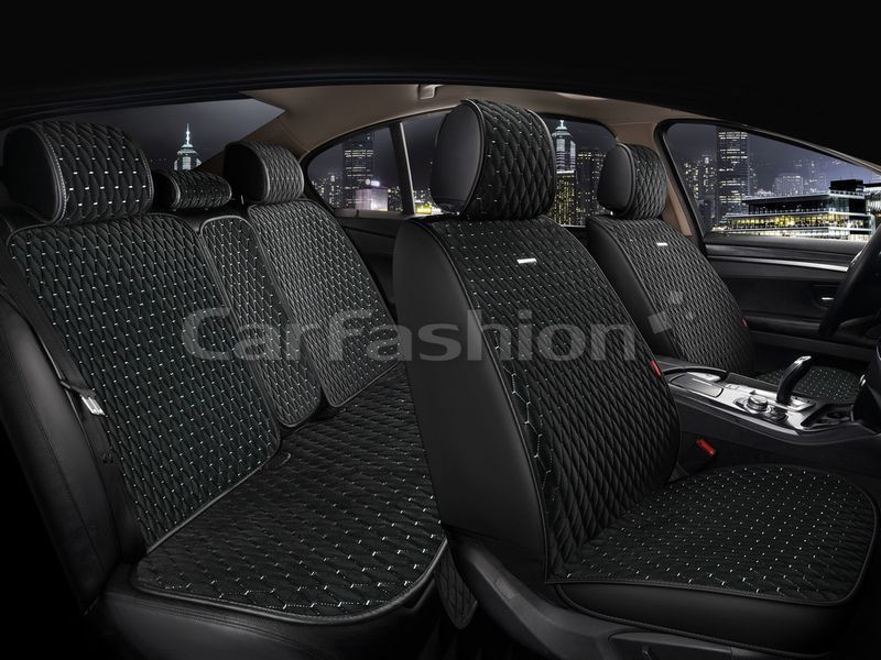 Чехлы на сиденья RUBIN, CarFashion, комплект, черный/серый RUBIN-22698 фото
