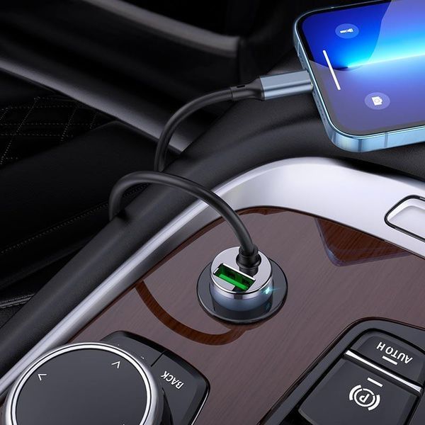 Адаптер автомобильный Hoco Lightning Cable Car charger NZ7 | 1USB, 20W/3A, PD/QC| 6931474767158 фото