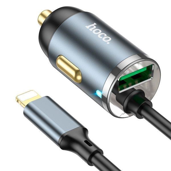 Адаптер автомобильный Hoco Lightning Cable Car charger NZ7 | 1USB, 20W/3A, PD/QC| 6931474767158 фото