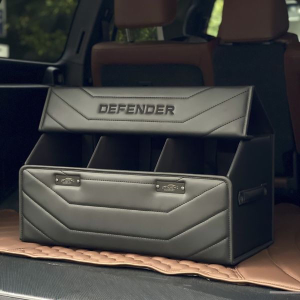Сумка - органайзер в багажник Premium Noble с вышивкой логотипа Land Rover Defender, магнитная фиксация, размер L 65 см 200042392 фото