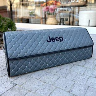 Органайзер в багажник с вышивкой Jeep, серый, 80 см, автомобильный органайзер в авто 000006943 фото