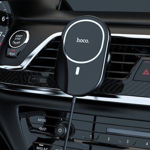 Тримач для телефона в автомобіль HOCO Powerful magnetic wireless charging Car holder CA90 |15W| CA90 фото
