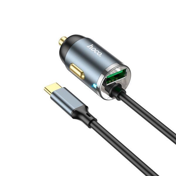 Адаптер автомобильный Hoco Type-C Cable Car charger NZ7 | 1USB, 20W/3A, PD/QC| 6931474767165 фото
