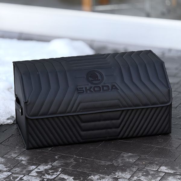 Сумка - органайзер в багажник Premium Pro Signature з вишивкою логотипу Skoda, розмір L 65 см 200042217 фото