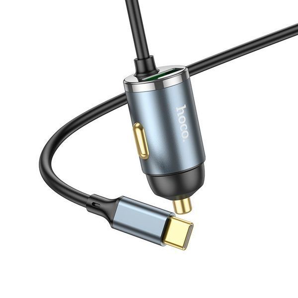 Адаптер автомобильный Hoco Type-C Cable Car charger NZ7 | 1USB, 20W/3A, PD/QC| 6931474767165 фото