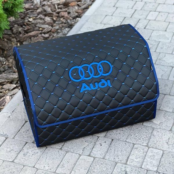 Органайзер у багажник з логотипом Audi з екошкіри, чорний, 50 см, бокс у багажник 200040947 фото