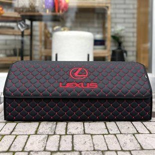 Органайзер в багажник с вышивкой Lexus, черный с красной ниткой, 80см, автомобильный органайзер в авто 000006882 фото