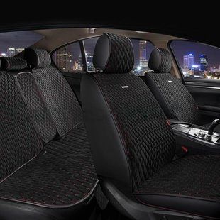 Чохли на сидіння RUBIN, CarFashion, комплект, чорний/червоний RUBIN-22697 фото