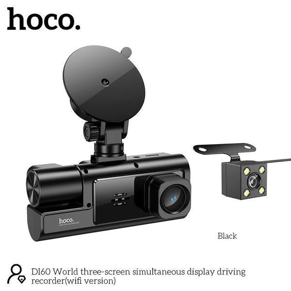 Видеорегистратор DI60, wifi version, 720p front, 480p rear, 480p inner, Hoco 200004180 фото