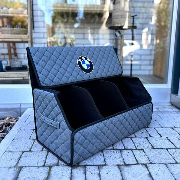 Органайзер в багажник 65 см с вышивкой BMW, серый, автомобильный органайзер в авто 000004918 фото