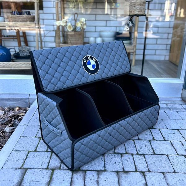 Органайзер в багажник 65 см с вышивкой BMW, серый, автомобильный органайзер в авто 000004918 фото