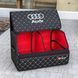 Органайзер у багажник з вишивкою Audi, чорний з червоним підкладом, 50 см, автомобільний органайзер в авто 00022472 фото 1