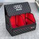 Органайзер у багажник з вишивкою Audi, чорний з червоним підкладом, 50 см, автомобільний органайзер в авто 00022472 фото 2