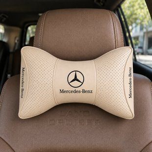Подушка на підголовник в авто з логотипом Mercedes-Benz бежевий 1 шт ORTG-MERCEDES-BEI фото
