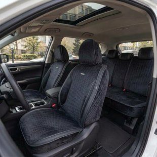 Повний комплект авточохлів CarFashion, модель SHEVRON, чорний 200041130 фото
