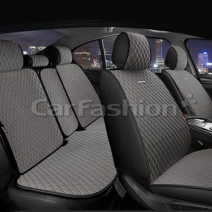 Чохли на сидіння RUBIN, CarFashion, комплект, сірий/чорний RUBIN-22700 фото