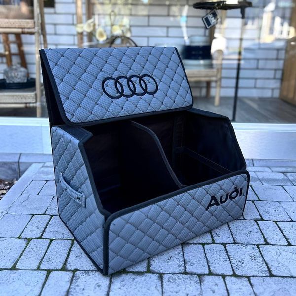 Органайзер у багажник 50 см, з вишивкою Audi, сірий, автомобільний органайзер в авто 000004904 фото