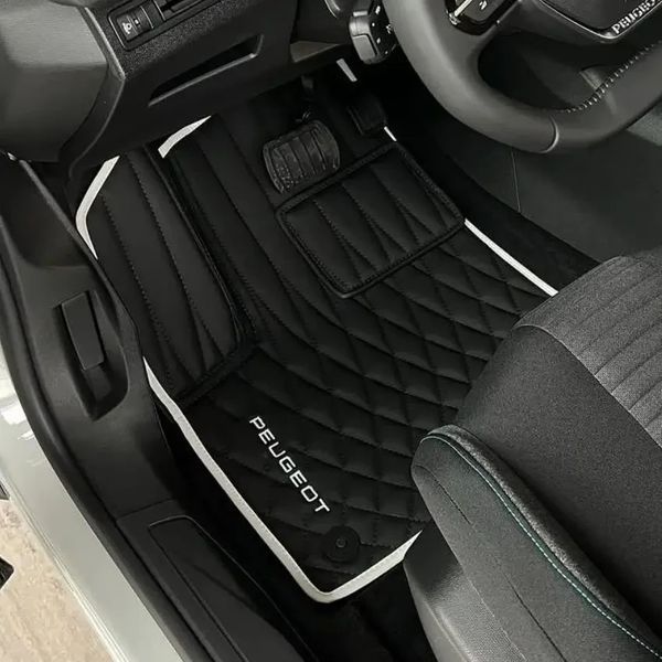 Коврики в машину с экокожи Mercedes AMG в салон, бежевый H00021447 фото