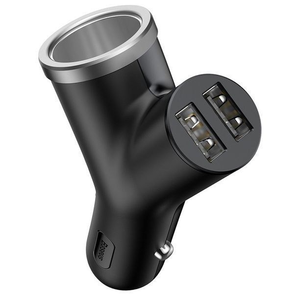 Адаптер автомобильный BASEUS dual USB + Cigarette Lighter extended car charger | 2USB, 3.4A, 40W (CCALL-YX01) CCALL-YX01 фото