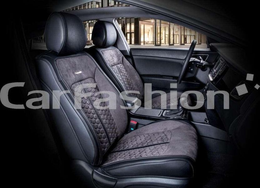 Авточехлы на сиденья STALKER 3D, CarFashion, передний ряд, т.серый/черный 000006323 фото