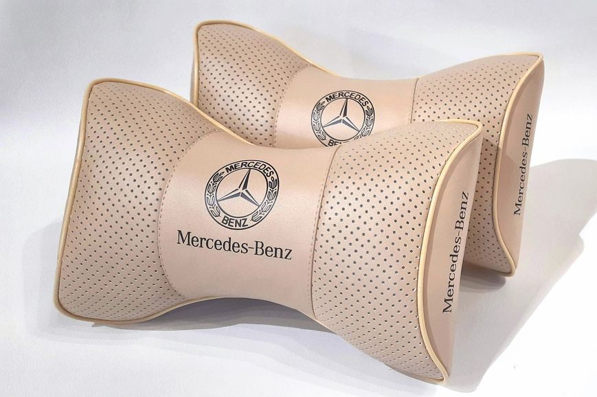 Подушка в машину на подголовник MERCEDES (Мерседес), бежевый, 1 шт ORTG-MERCEDES-BEI фото